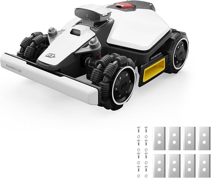 Mammotion LUBA mini AWD 1500 Robot Lawn Mower with Replacement Blades, Mowing 0.37 Acre, All-Wheel-Drive for 80% Slope, UltraSense AI Vision+RTK Auto-Mapping, Cutting Height 0.8"-2.6"