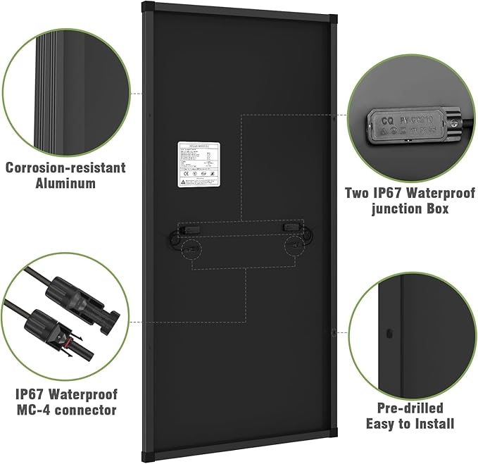 400 Watt Solar Panels Kit, (200w 2 Pack, 30A PWM Charge Controller) 12V 200W Solar Kit Monocrystalline PV Module for RV Home Roof Boats Trailer Shed Off-Grid System (400w kit (200w*2))