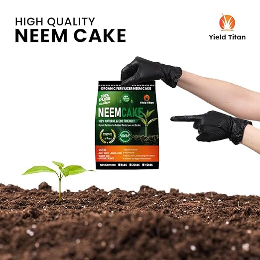 Premium Neem Cake, Natural Fertilizer for Gardening and Soil Amendment (10LB)