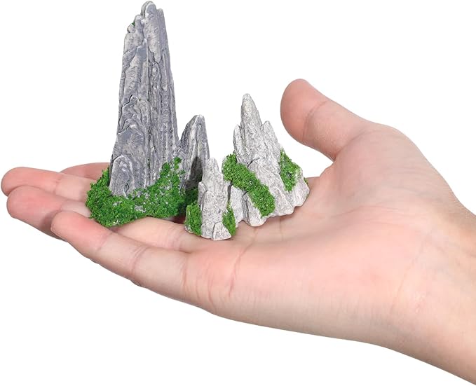 NOLITOY Simulated Rockery Ornaments Set of 8 - Realistic Miniature Garden Decor for Bonsai Home and Office Decoration Perfect for Micro Landscapes