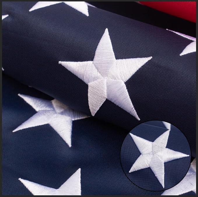 american flag 8x12ft, Heavy Duty Polyester USA Flag Outdoor with Embroidered Stars, Sewn Stripes,Brass Grommets for Indoor, Outdoor, All Weather