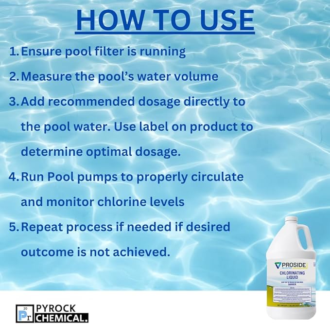 Chlorinating Liquid - 10% Sodium Hypochlorite - Pool Shock - Reliable Cleaning Treatment- 4 Gallon