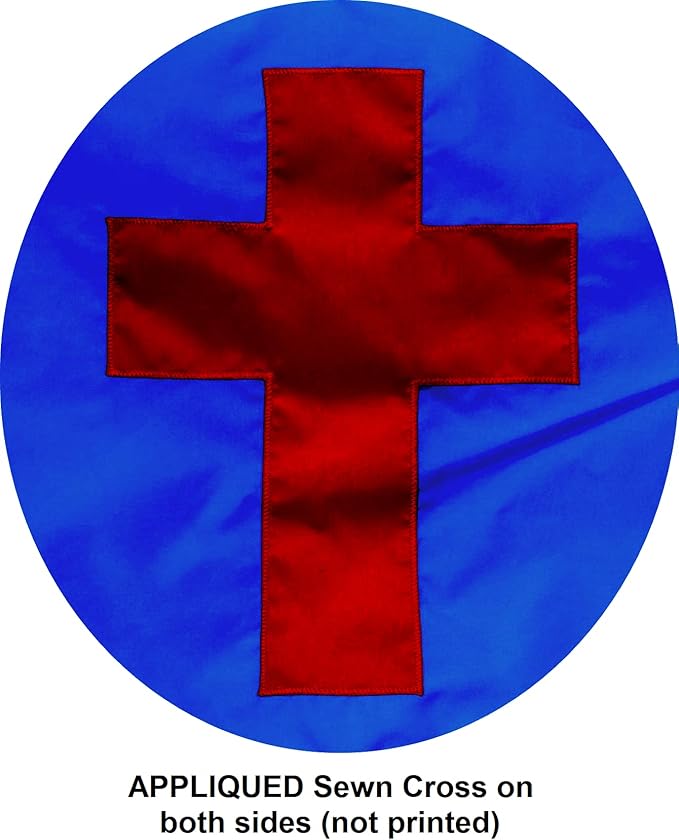 US Flag Factory - 4x6 FT Christian Flag (Sewn Cross) - 100% American Made - Outdoor SolarMax Nylon - Premium Quality