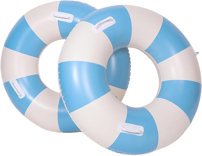 2PCS Large Swimming Pool Tubes Inflatable Pool Floats for Adult Swim Ring Floaties Inflatable Swimming Pool Raft Summer Beach Lounger Float Party Supplies