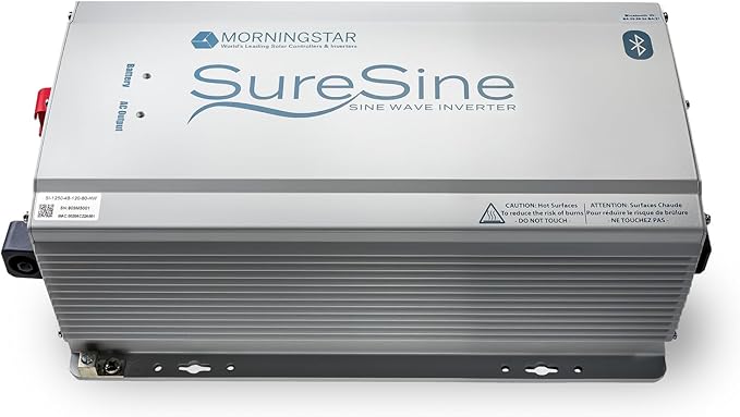 Morningstar SureSine 700W Pure Sine Wave Off-Grid Inverter - 12VDC, 120VAC, 60Hz, Type B AC Terminals (SI-700-12-120-60-B) - DC to AC Converter, Solar/Non-Solar Systems, Bluetooth Mobile Apps
