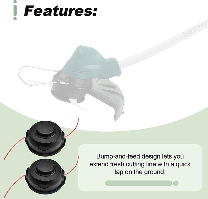 2 PCS Bump Feed Trimmer Head M8x1.25LH Compatible with Makita XRU11Z XRU12 XRU04Z 18V X2 LXT (36V) Lawn Mower Replace 198386-5