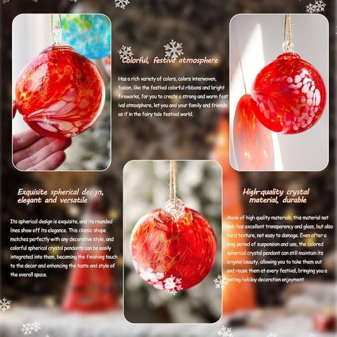 4 Inch Hand Blown Glass Gazing Ball Witches Ball Ornament Garden Patio Window Decor