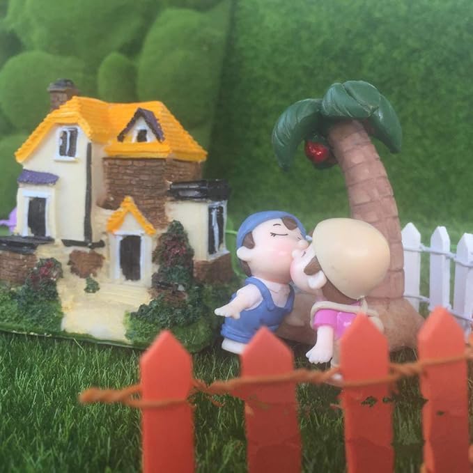 35 Inch 2-Pack Miniature Fairy Garden Fence Wood Decorative Ornament Fence for Dollhouse Succulent Plant Pot DIY Diorama Project Height 2 inch (Wood)
