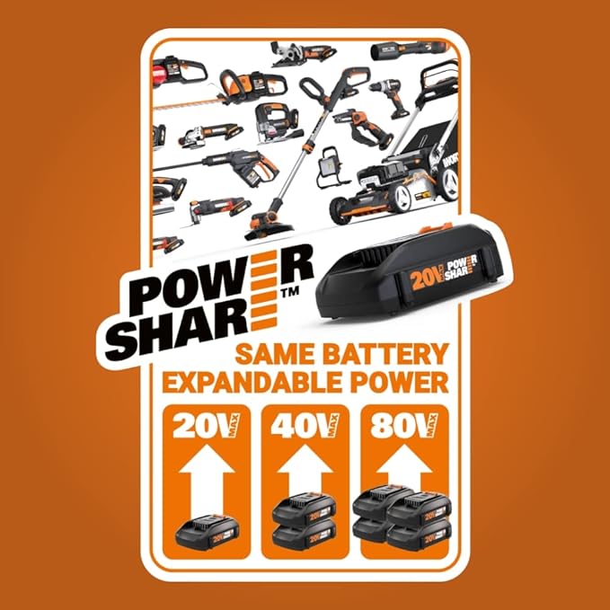 Worx Nitro 40V 15" Cordless String Trimmer with Brushless Motor, Powerful Grass Trimmer with Dual-Exit Bump-Feed Head, Lightweight Weed Trimmer Easy-Load Spool Head – Batteries & Charger Included