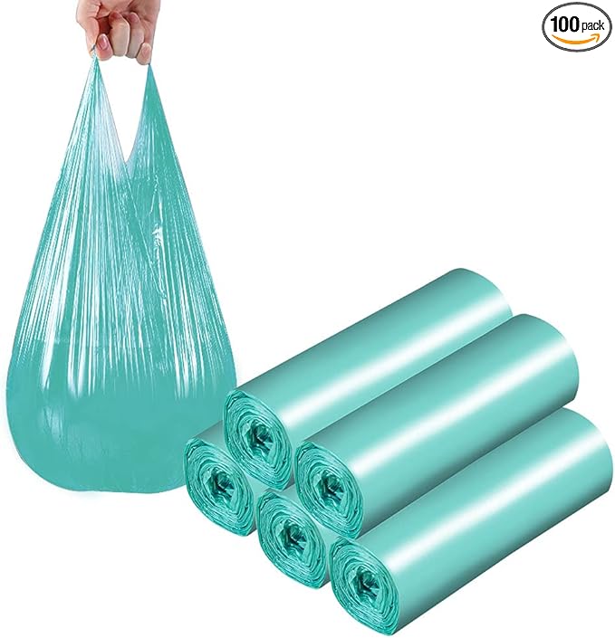 Trash Bags, 5 Rolls/100 Counts Small Garbage Bags for Office, Kitchen,Bedroom Waste Bin,Colorful Portable Strong Rubbish Bags,Wastebasket Bags…