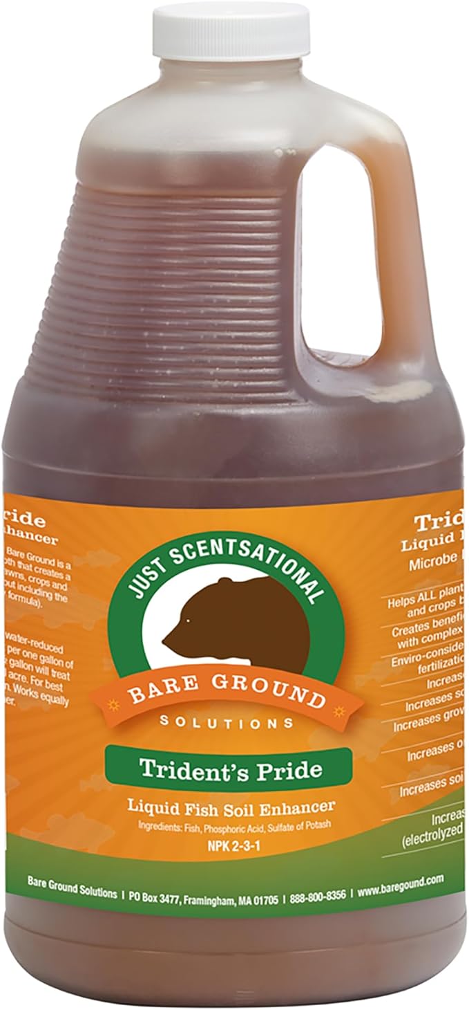 TP-64G Trident's Pride Organic Liquid Fish Hydroponic Soil Fertilizer, 64 oz (2 Quarts)