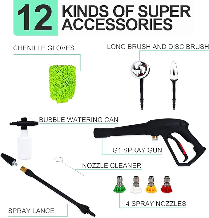 Elevon Electric High Pressure Washer with Detailer's Package, 2030 PSI, 1.8 GPM, 1800-Watt