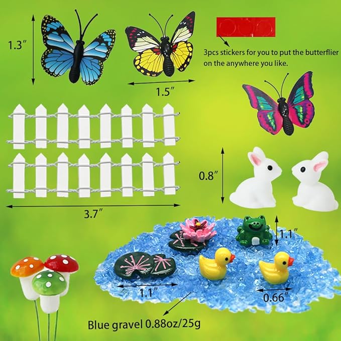 BangBangDa Miniature Fairy Garden Accessories - Garden Gnome Figurines House Set of 22PCS - Outdoor Resin Mini Gnomes Statue for Plant Pots Decor, Women Gardening Lover Birthday Gift