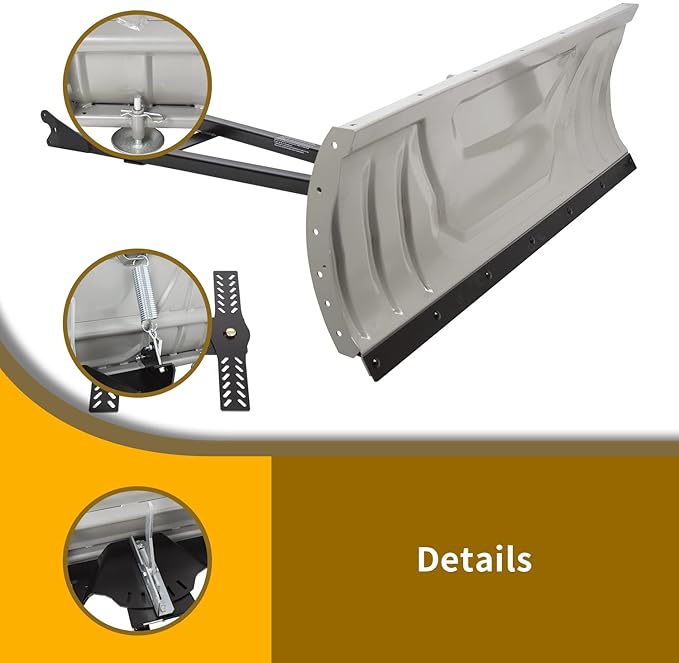 KUAFU Snow Plow Blade Universal Kit Steel Adjustable 48" Complete Universal Kit Package Compatible with ATV Honda Kawasaki Polaris Aeon Crossland Arctic-Cat Alterra (You Will get 2 Packages)