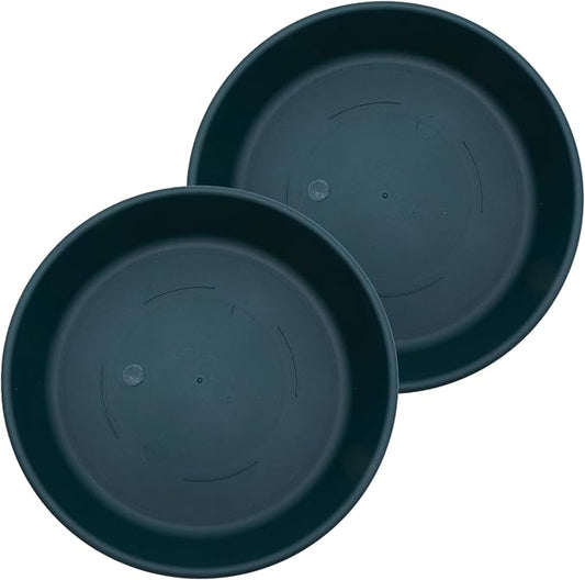 The HC Companies Flower Pot Saucers - Plastic Plant Saucer for Outdoors & Indoors - Traditional Design Plant Pot Trays for Water Drainage - Durable & Stylish Round Plant Tray (17.5-inch Evergreen)