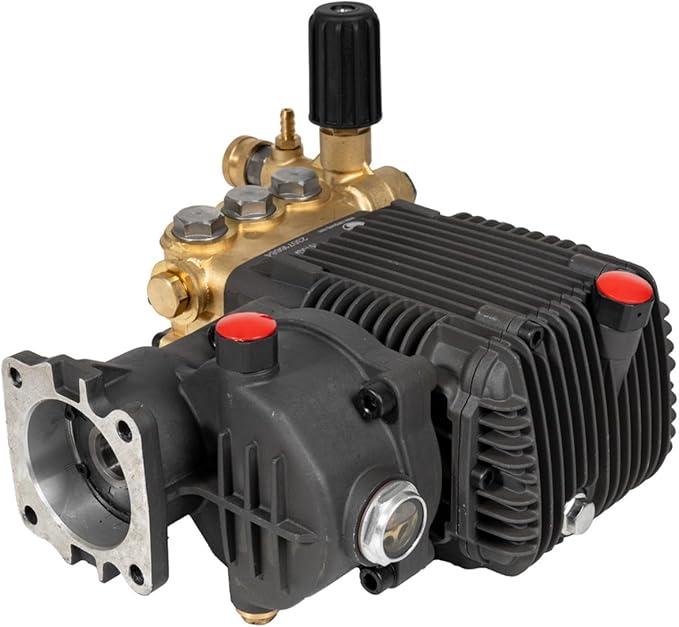 Canpump CF 3222 GB Pressure Washer Pump with Gearbox – 3200 PSI, 2.2 GPM, 3/4″ Shaft, Horizontal, Triplex, External Unloader – Commercial Grade Replacement Power Washer Pump – For 6.5 HP Gas Engines