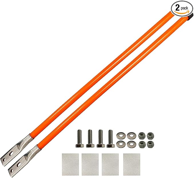 28'' Orange Snow Plow Blade Marker Guide Kit Solid All Steel Wire High Visibility with Stainless Steel Joint for Most Snow Plow Not Easy to Break and Rust Low Temperature Resistance