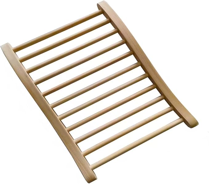 Sauna Backrest Ergonomic S-Shape Support Backrest, Canadian Hemlock Wood Sauna Accessories for Barrel and Infrared Sauna, Pack of 1, Small, 13" W*20.47" H