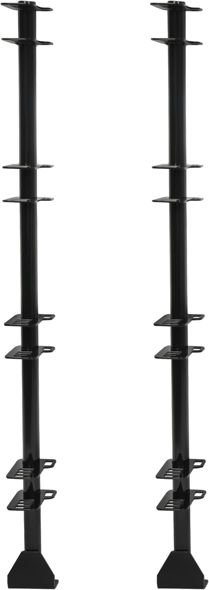 ECOTRIC 4 Place Trimmer Rack Holders for Landscape Truck Trailer Enclosed w/4 Locks Weed Eater Carrier Black Steel Pair