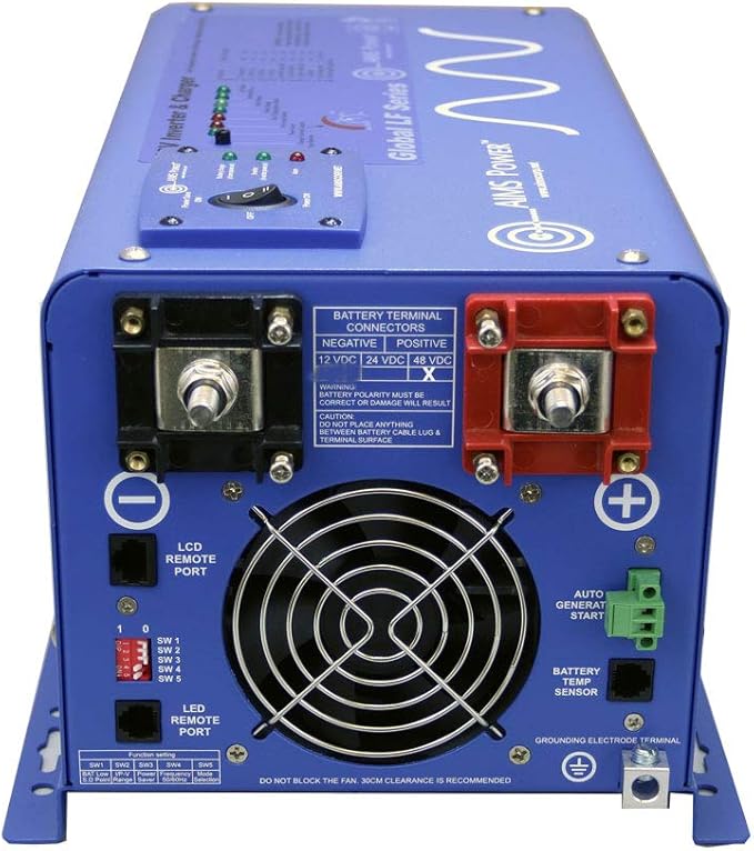 AIMS Power 6000 Watt 48 VDC Pure Sine Inverter Charger 120 & 240 Split Phase VAC Output 60A Charger 40A Transfer Switch PICOGF60W48V240VS