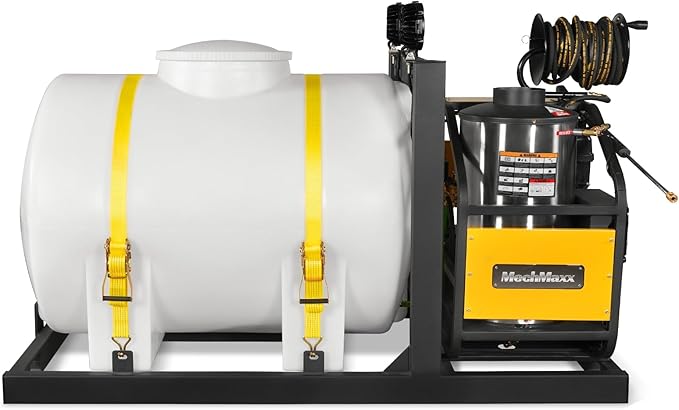 4000PSI 4GPM ZONSEN 459cc 15 HP E-Start Gas Engine Hot Water Pressure Washer Skid Mounted with 245 Gal Tank, Model HPW40DBT