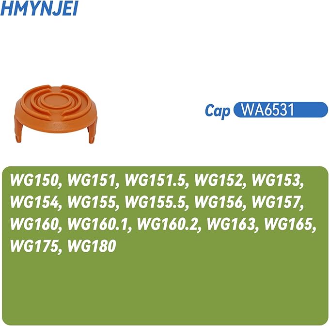WA6531 Trimmer Spool Cap Covers for Worx WG150 WG151 WG152 WG153 WG154 WG155 WG156 WG157 WG160 WG163 WG165 WG175 WG180 String Trimmers Weed Eater (2/Pack)