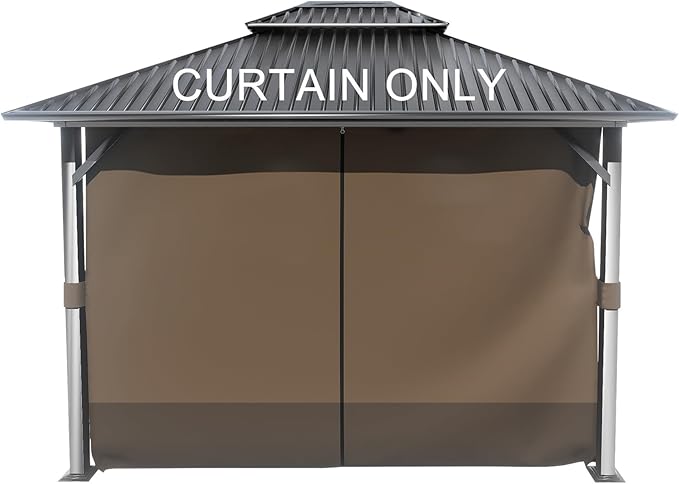 BPS 12' x 14' Gazebo Curtain Privacy 4-Panel Sidewall Outdoor Replacement Shade (Only Curtain)
