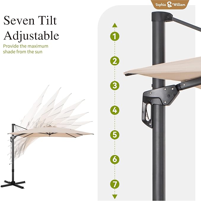 Sophia & William Cantilever Patio Umbrellas Offset Outdoor Umbrellas