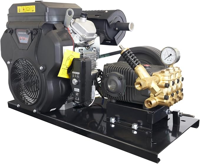 Canpump Belt Drive High Flow Pressure Washer 3500 PSI, 9.2 GPM – Triplex Power Washer Pump, 22 HP Loncin Engine – Electric Start, Industrial Grade, Fully Serviceable w/External Unloader