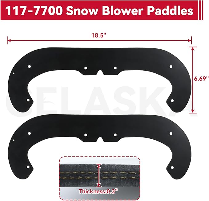 GELASKA 117-7700 Snowblower Paddles with 117-7717 Scraper for Toro Power Clear 180, 418 ZE, 418 ZR, 518 ZR, 518 ZE, 38272, 38282, 38472, 38473, 38273, 38283, 38274 Snowthrowers