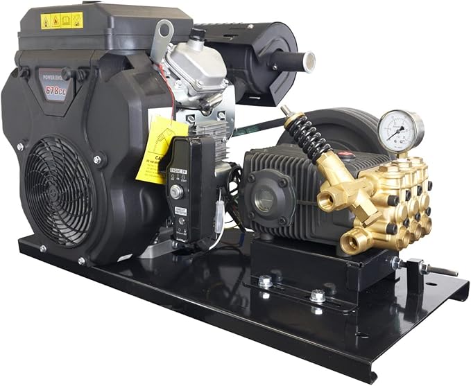 Canpump Belt Drive High Flow Pressure Washer 2200 PSI, 13.2 GPM – Triplex Power Washer Pump, 22 HP Loncin Engine – Electric Start, Industrial Grade, Fully Serviceable w/External Unloader