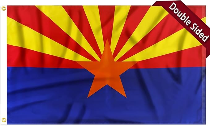 FLAGWIN Arizona Flag 3x5 FT - Double Sided Flag Outdoor 3 Ply - Vivid Color and Fade Proof State of Arizona Flags with Brass Grommets
