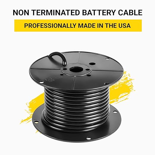 Spartan Power Battery Cable, 100% Pure Copper Wire, Automotive, Inverter, MPPT, Car Audio Speaker Amp Stereo, RV Trailer, Made in USA