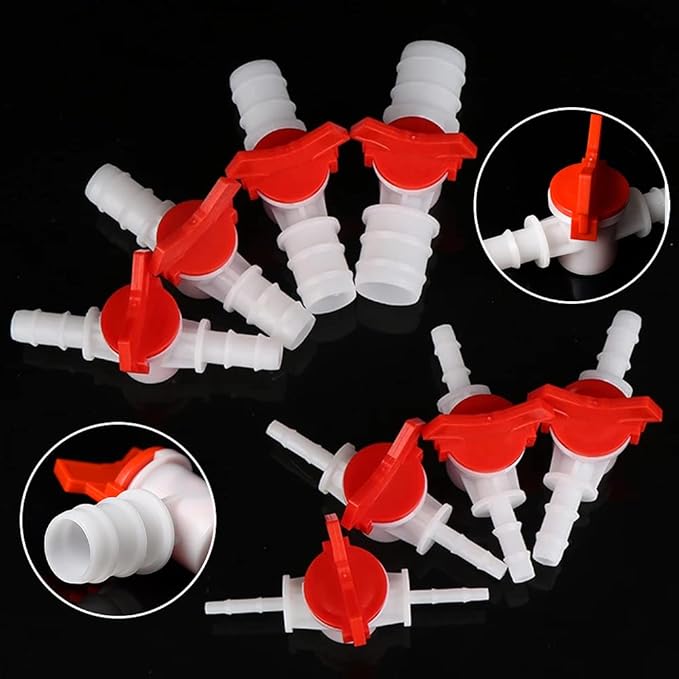 3/8“ to 5/8“ Hose Barbed Ball Valve Drip Irrigation Ball Valve Shut Off Switch for Drip Irrigation and Aquariums（pack of 2）