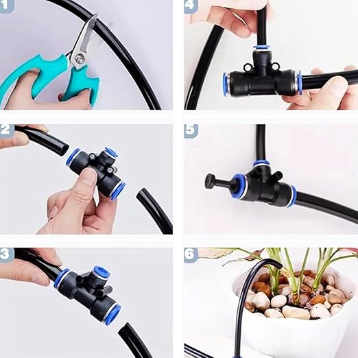 360° Adjustable Drip Irrigation System 65.6FT Garden Watering System with 20 Nozzles, Garden Irrigation System, Greenhouse Accessories, Atomizing System for Yard, Lawn, Plants, 5/16 in Hose