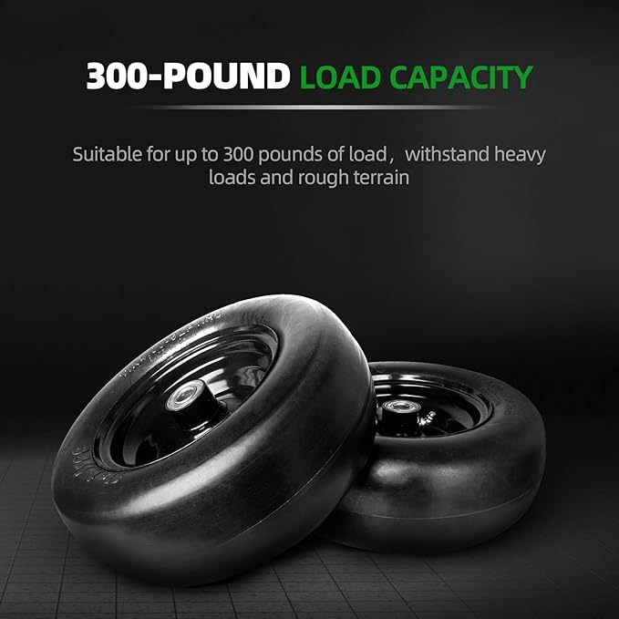 AR-PRO (2-Pack) 11x4.00-5 Flat Free Tire and Wheel, Universal 11x4-5 Solid Smooth Tractor Turf Tire with Rim, 3.4" Centered Hub and 3/4" & 5/8" Bushing, For Zero Turn Mowers and Riding Lawn Mower