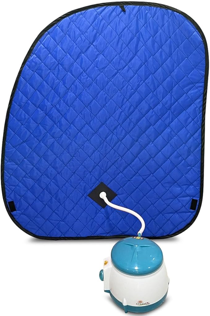 Kawachi Portable Steam Sauna Bath with 1.5L Steam Generator, 750W Power, Blue, Personal Home Spa for Full Body Detox Therapy and Relaxation