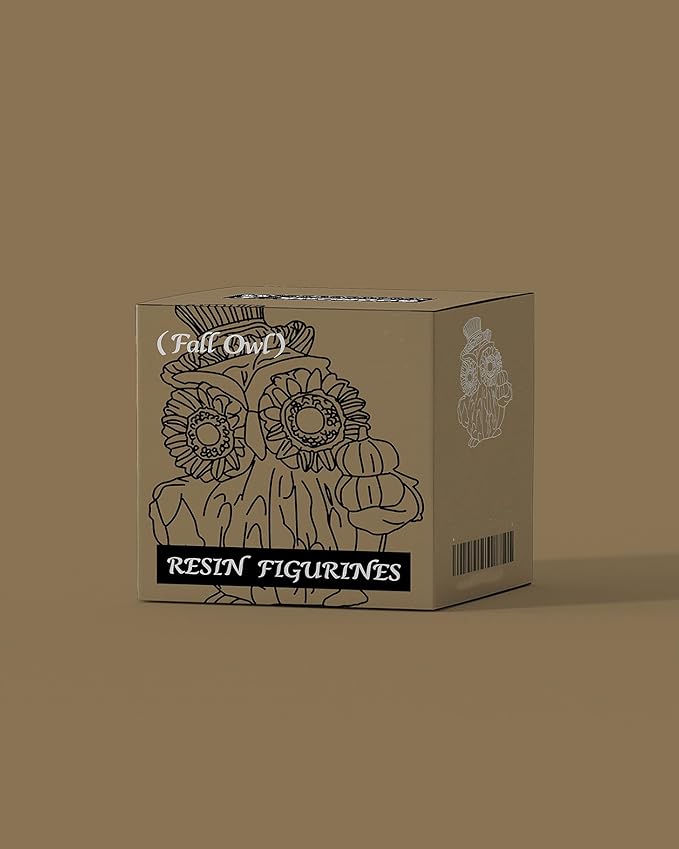 iStatue Set of 2 Thanksgiving Decorations Owl Figurines – Hand-Painted Resin Pumpkin Owls with Sunflower Eyes & Hats, 4.7” Fall Harvest Table Decor for Autumn Centerpiece (Yellow)