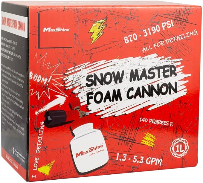 Maxshine Universal Snow Master Foam Cannon - 1/4” Quick Connect, High-Pressure Washer Gun - Ideal for Washing Cars, Trucks, SUVs, RVs & More - Creates Thick Foam, Speeds Up Cleaning, Reduces Wash Time