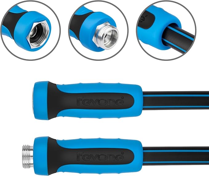 Fevone Garden Hose 80 ft., Lightweight Hybrid Water Hose, Flexible and Durable, Leak-Free Connections