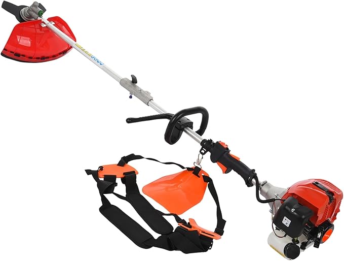 Weed Eater Gas Powered, 52CC Brush Cutter, 2-Stroke Handheld Cordless Chainsaw Hedge Pruner for Home, Yard, Garden Red