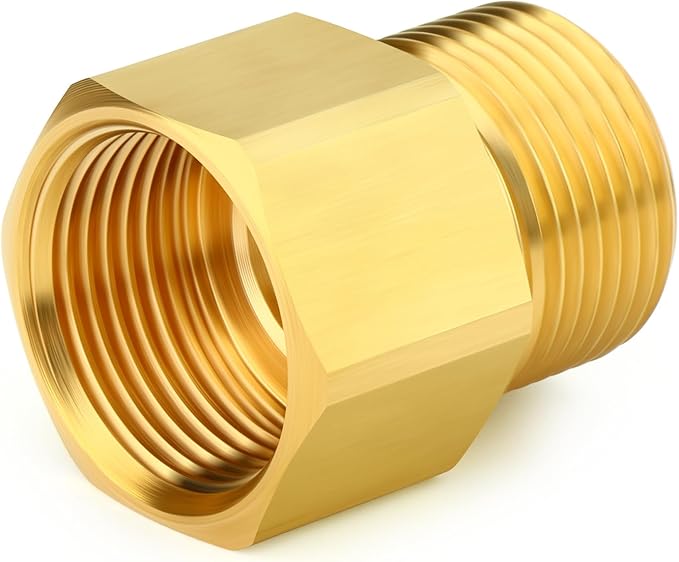 GASHER 2Pcs Brass M22 Pressure Washer Fitting,M22-14mm Male x M22-14mm Female Thread Fittings,For Pressure Washer Hose