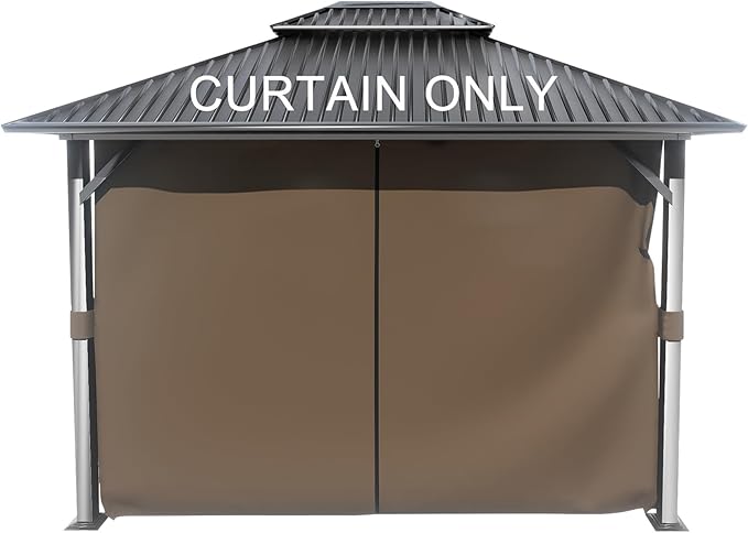 BPS 12' x 14' Gazebo Curtain Privacy 4-Panel Sidewall Outdoor Replacement Shade (Only Curtain)