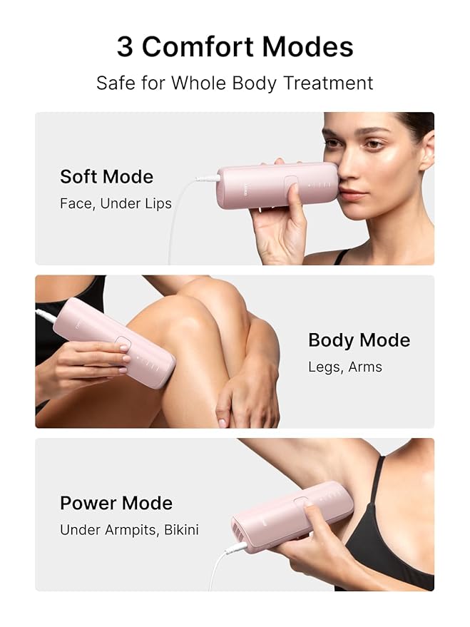 Ulike Laser Hair Removal for Women and Men, Air 3 Ice-Cooling IPL Device Hair Removal for Nearly Painless & Long-Lasting Results, 3 Modes & Auto Flashing for Fast Full Body Hair Removal from Home