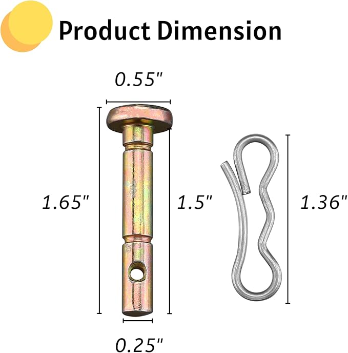 Shear Pins and Cotter Pins Fit for MTD Snowblower - Shear Pins 10pcs and Cotter Pins 10pcs Compatible for Cub Cad et Troy Bilt Craftsman 24" 26" Snow Thrower, Replace 738-04124A 714-04040