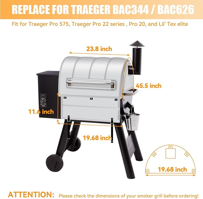 Grill Blanket for Traeger Pro 575, Traeger 22 Series, Pro 20, and Lil' Tex Elite Grill Insulation Blanket, Insulated Blanket Replace for BAC626 and BAC344, Ideal for Outdoor Grilling