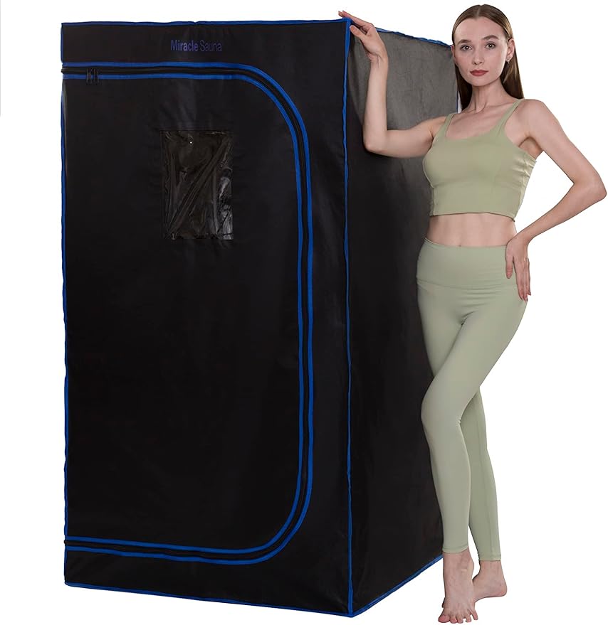 The Miracle Sauna - Full-Size Portable Far Infrared Sauna with Side Panels, Heated Floor Mat, and Portable Chair - Experience Personal Portable Spa for Complete Relaxation.