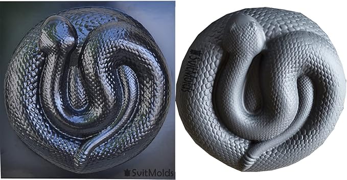 SvitMods Mold Snake DIY Statue for Garden Concrete Cement Mould Rattlesnake Garden Decor Mold Croc for Garden Figure (D72)