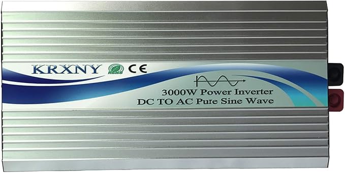 3000W Off Grid Pure Sine Wave Power Inverter 24V DC to 110V 120V AC with LCD Display for RV Camping Truck Home Solar