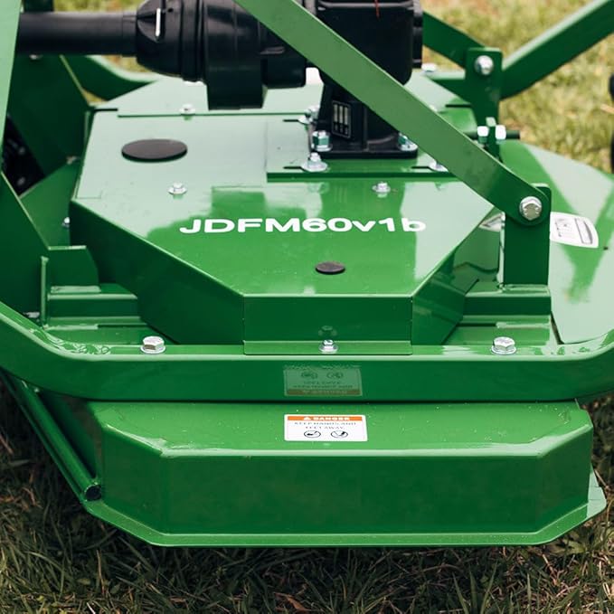 Titan Attachments 3 Point PTO Finish Mower, 48" Cutting Width, Cat 1 Hookup, Green Finish, Rear Discharge, Pull Behind Mower for 18-30 HP Tractors, Low-Noise Cast Iron Gearbox